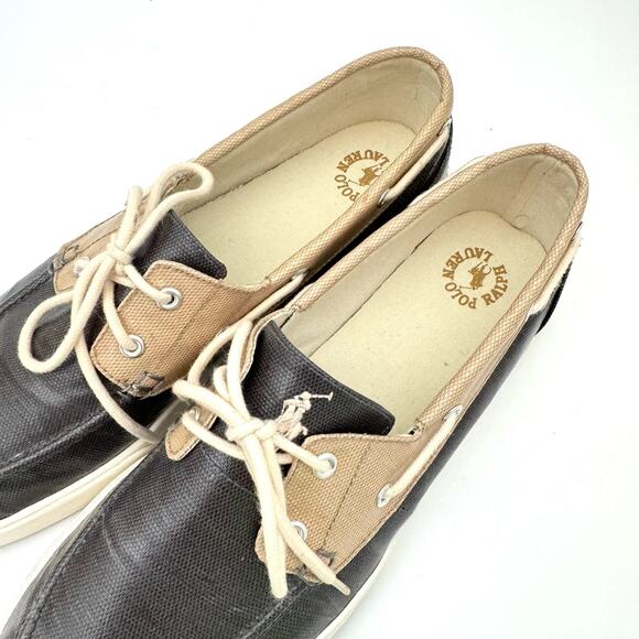 Polo Ralph Lauren Blue Lander Coated Canvas Boat Shoes Men\'s 13 main image 4